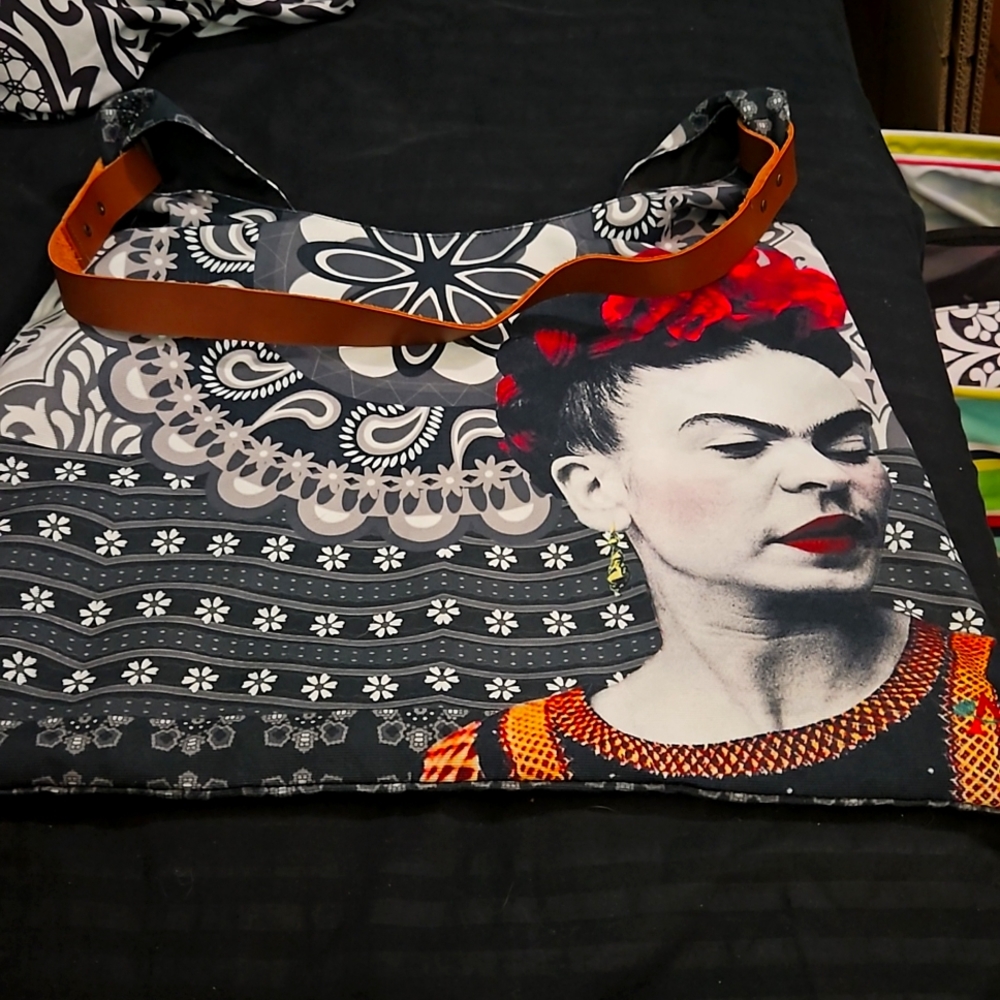 Frida Kalo Akitai Bag with Leather Strap